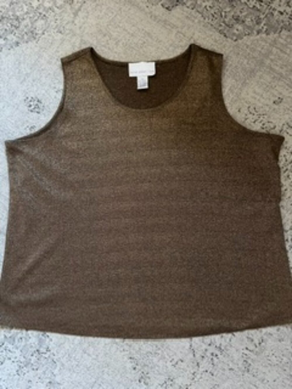 🧡3/$15   Susan Graver Style Brown/Gold Metallic Tank Top Women's 2X